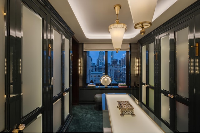 825 5th Ave Unit 15Flr, New York City, NY 10065 - home theater room featuring a raised ceiling