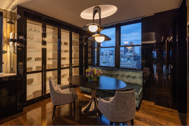 825 5th Ave Unit 15Flr, New York City, NY 10065 - dining space with wood finished floors and a view of city