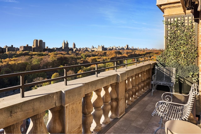 balcony featuring a view of city