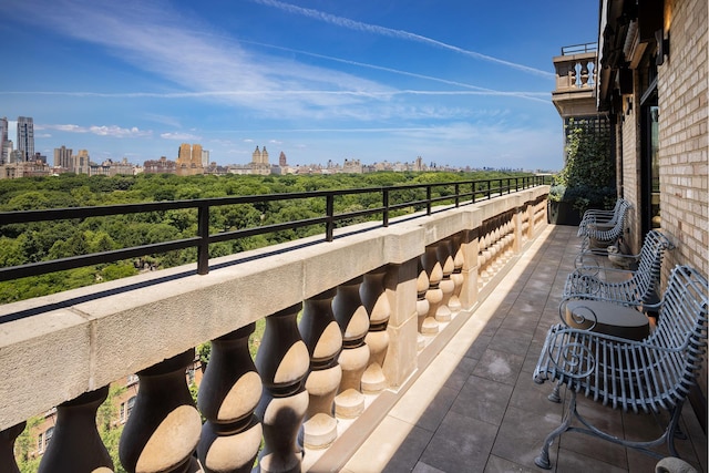 balcony with a view of city