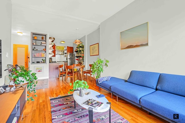 living room featuring light wood finished floors