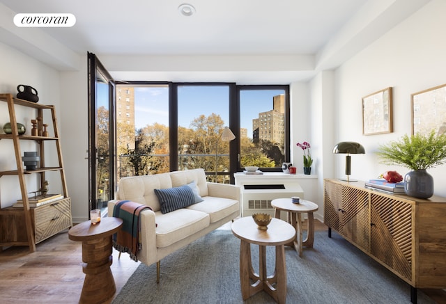 sitting room featuring hardwood / wood-style flooring