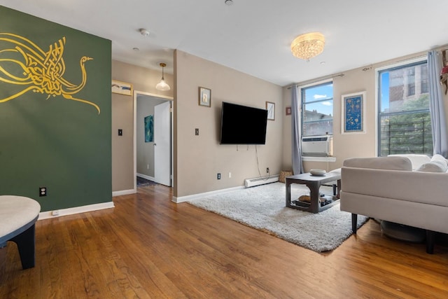 living room featuring wood-type flooring