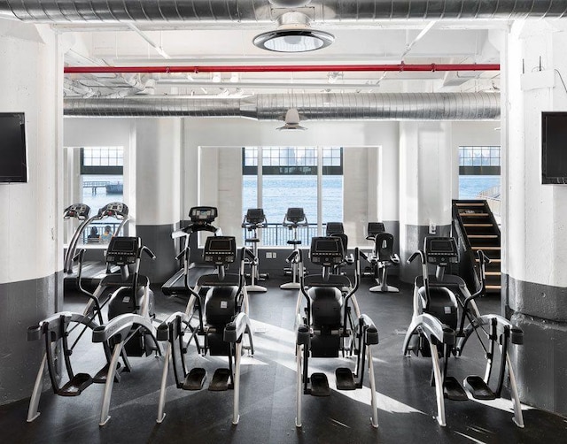 workout area with plenty of natural light