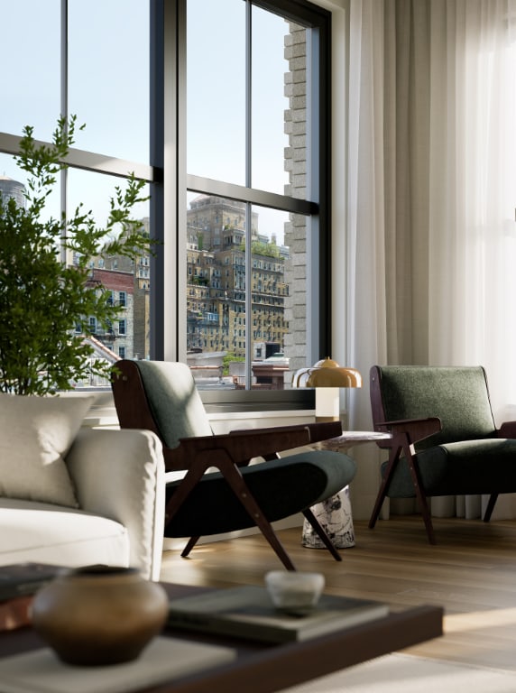 sitting room with hardwood / wood-style flooring and a wealth of natural light