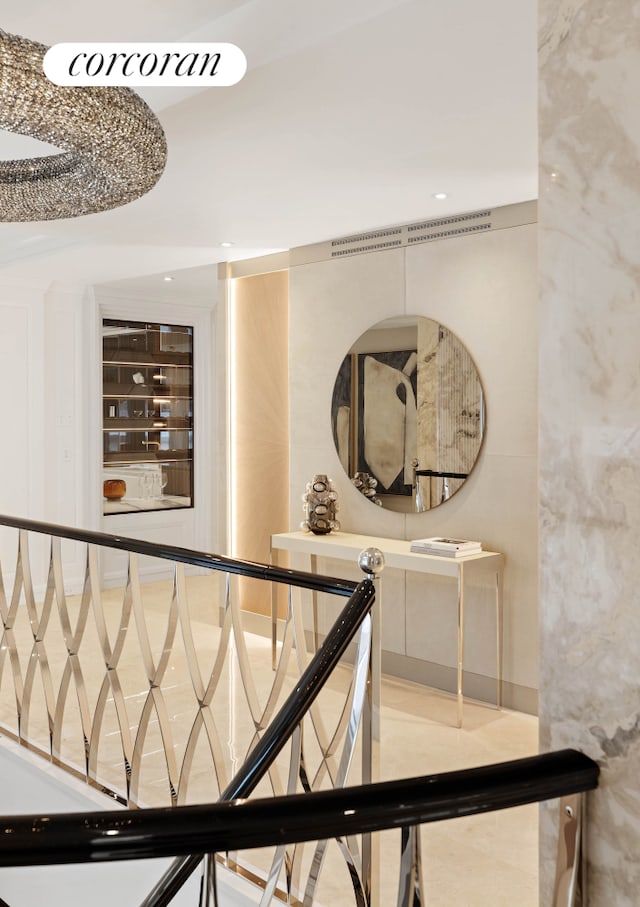 interior space featuring recessed lighting