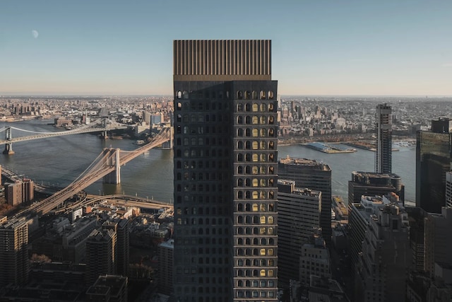 property's view of city featuring a water view