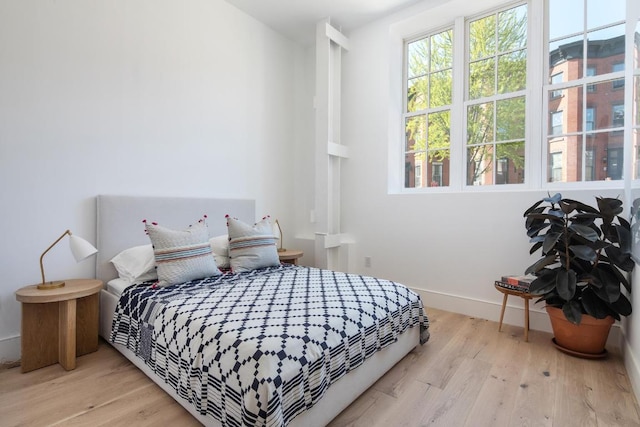 bedroom featuring light hardwood / wood-style flooring