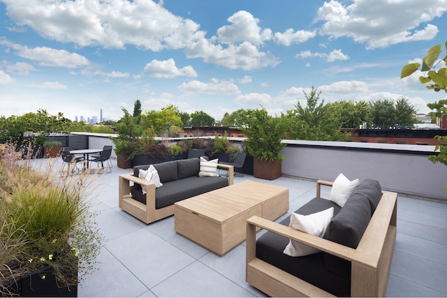 view of patio featuring an outdoor living space