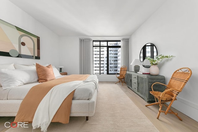 bedroom featuring light hardwood / wood-style floors