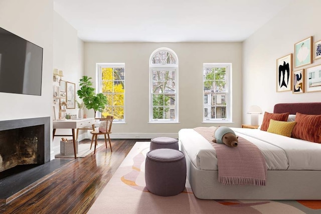 bedroom featuring dark wood-type flooring