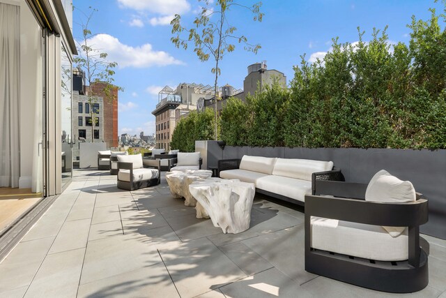 view of patio / terrace featuring an outdoor living space