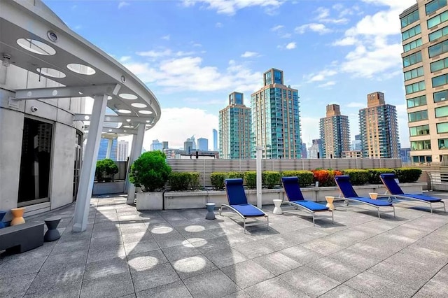 view of patio featuring a pergola