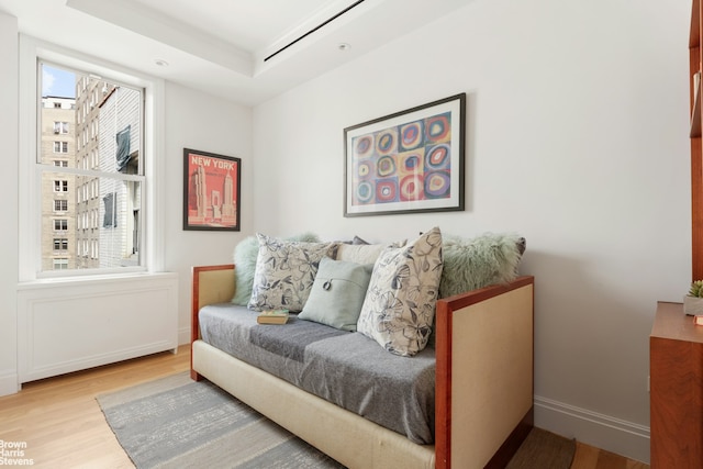 317 W 89th St Unit 9W, New York City, NY 10024 - living area with wood finished floors and a raised ceiling