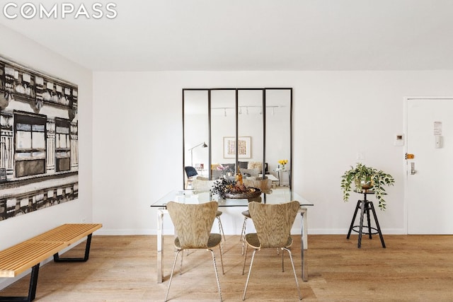 dining area featuring light hardwood / wood-style floors