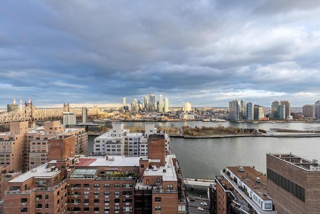 view of city featuring a water view