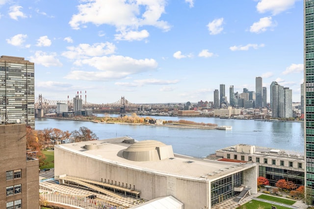 water view with a view of city