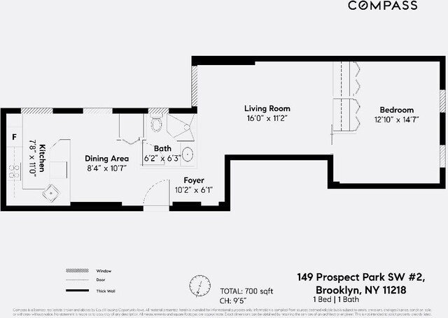 149 Prospect Park SW Unit 2, New York City NY, 11218, 2 bedrooms, 1 bath condo for sale