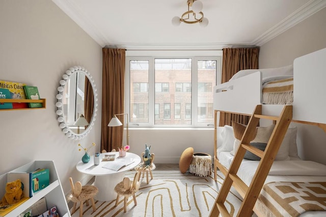 bedroom featuring ornamental molding