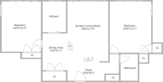 98-25 64th Rd Unit 7-F, New York City, NY 11374 - floor plan / room layout