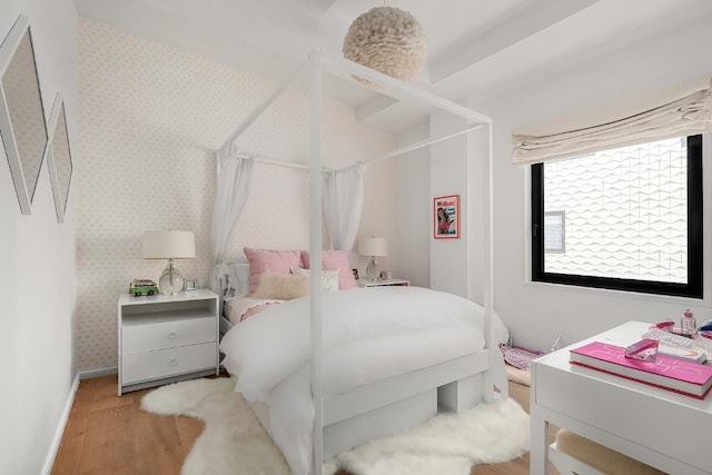 bedroom featuring light wood-type flooring