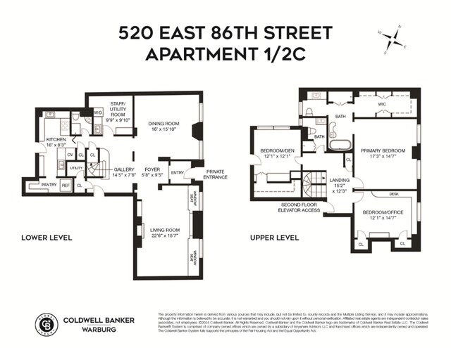 520 E 86th St Unit 1/2C, New York City NY, 10028, 3 bedrooms, 2.5 baths condo for sale