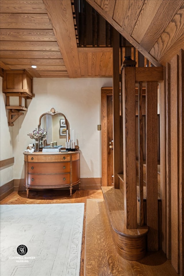 520 E 86th St Unit 1/2C, New York City, NY 10028 - interior space with wood ceiling, baseboards, and wood finished floors