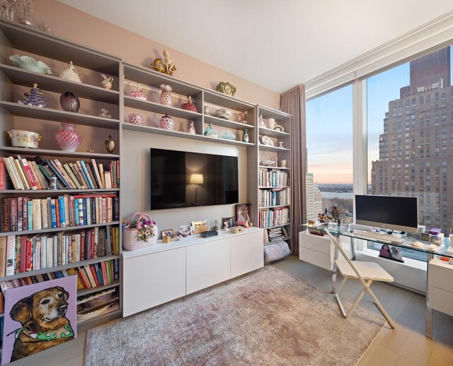 50 W St Unit 18-B, New York City, NY 10006 - office area featuring wood finished floors