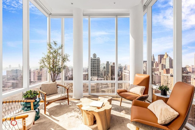 sunroom featuring a wealth of natural light