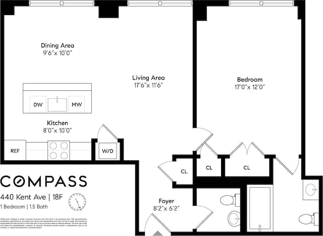 440 Kent Ave Unit 18F, New York City, NY 11249 - floor plan / room layout