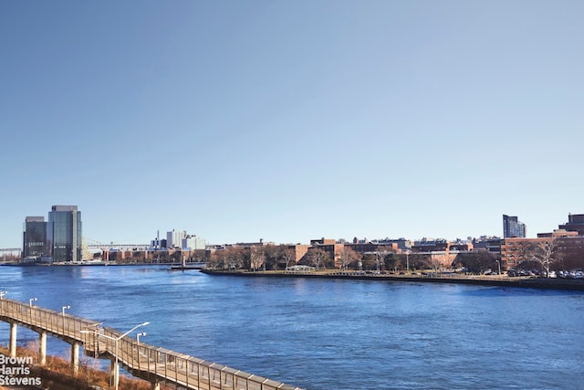 property view of water featuring a view of city