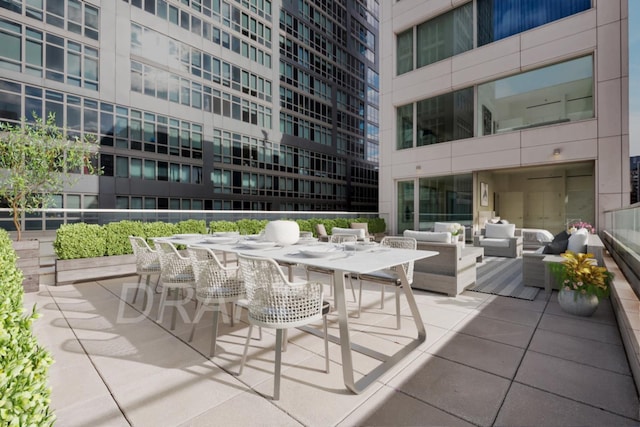 view of patio / terrace featuring an outdoor hangout area