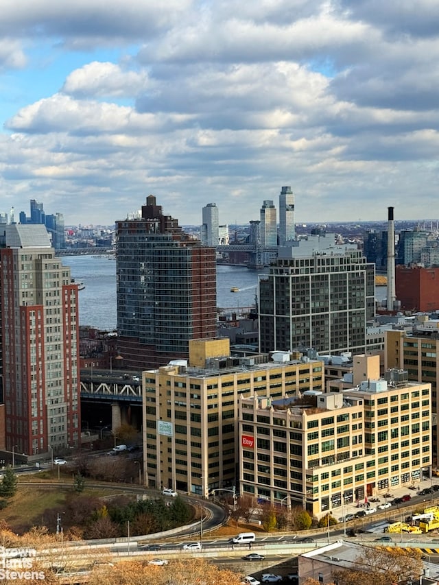 view of city featuring a water view