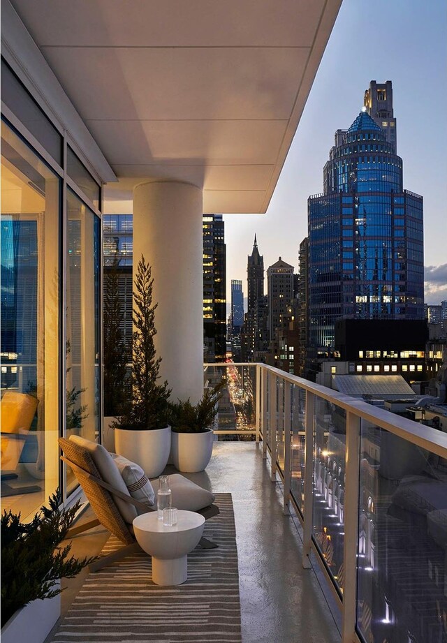 balcony featuring a city view