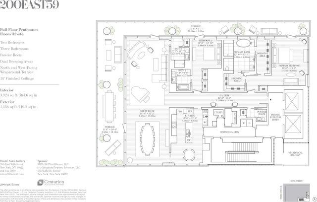 200 E 59th St Unit Ph32, New York City, NY 10022 - view of home floor plan