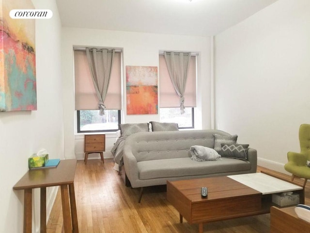 bedroom with wood-type flooring