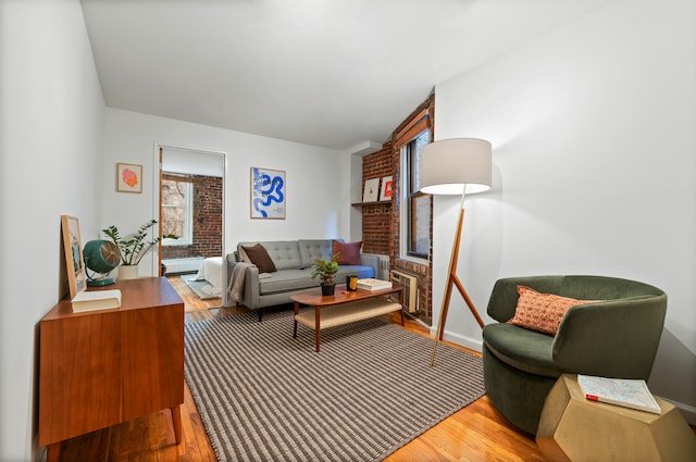 living area with wood finished floors