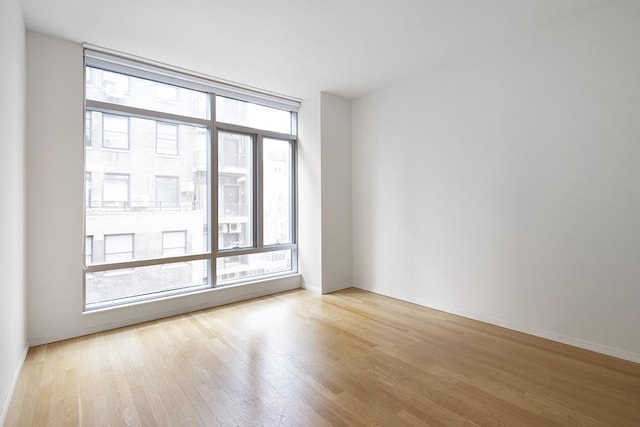 spare room featuring light hardwood / wood-style flooring