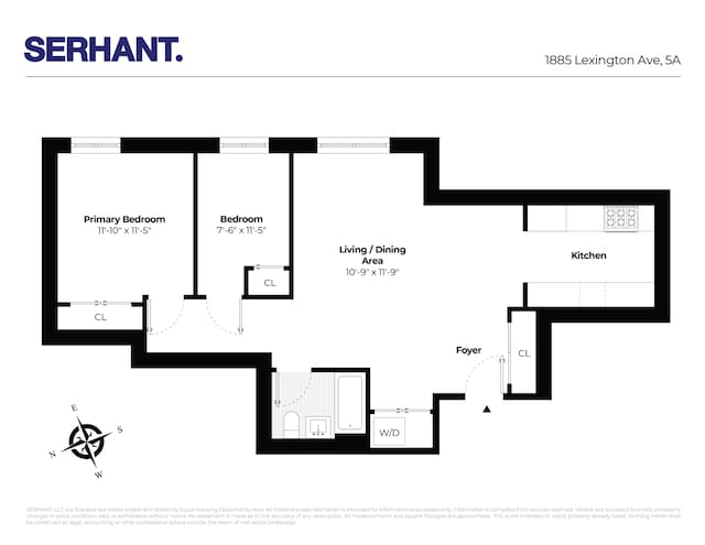 1885 Lexington Ave Unit 5A, New York City, NY 10035 - view of room layout