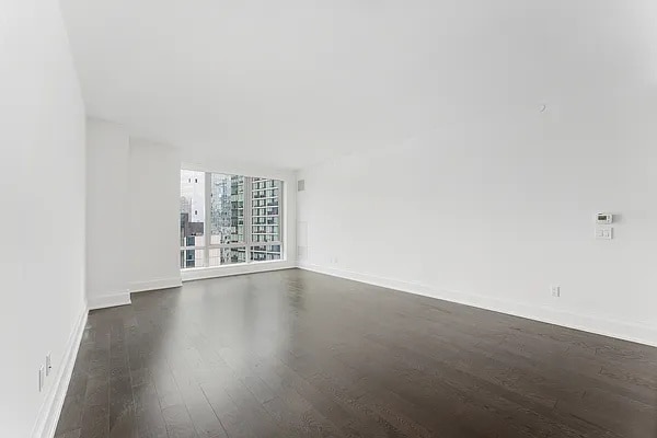 unfurnished room featuring dark wood-type flooring