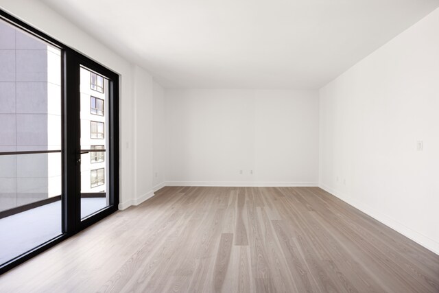 empty room featuring a healthy amount of sunlight and light hardwood / wood-style flooring