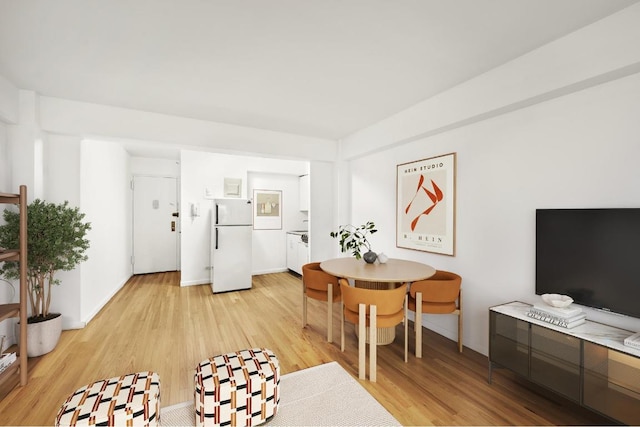 living room featuring light hardwood / wood-style flooring