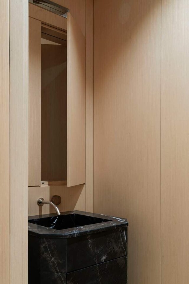 view of sauna featuring tile patterned flooring