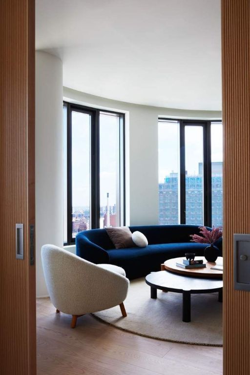 living room with light hardwood / wood-style floors