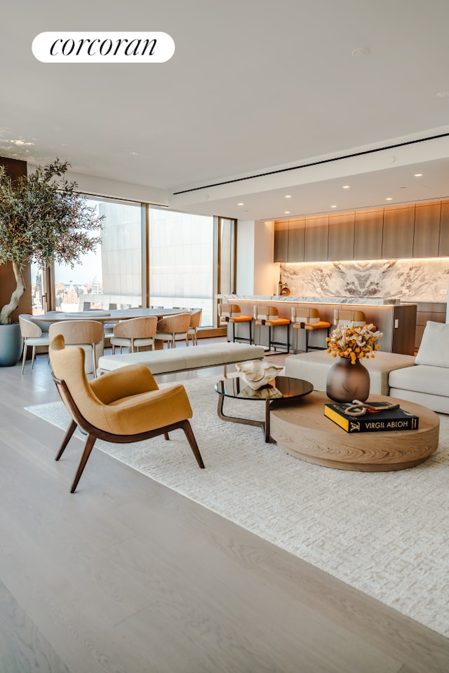 500 W 18th St Unit West30C, New York City, NY 10011 - living room with light wood finished floors and recessed lighting