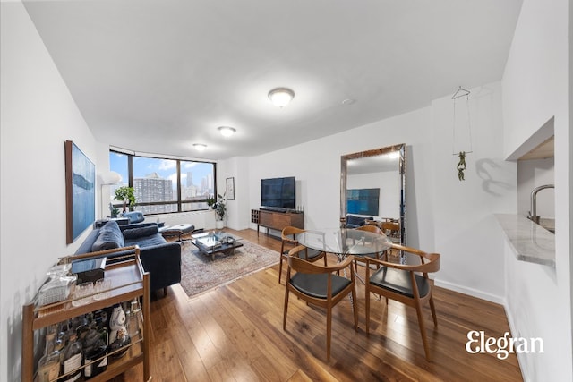 living room featuring hardwood / wood-style floors