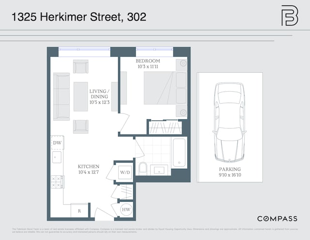 1325 Herkimer St Unit 302, New York City, NY 11233 - floor plan / room layout