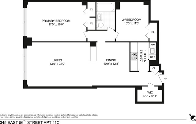 345 E 56th St Unit 11C, New York City, NY 10022 - view of home floor plan