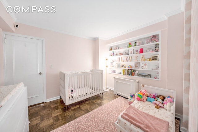 345 E 56th St Unit 11C, New York City, NY 10022 - bedroom featuring ornamental molding
