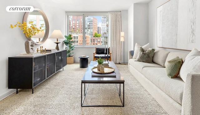 sitting room with baseboards